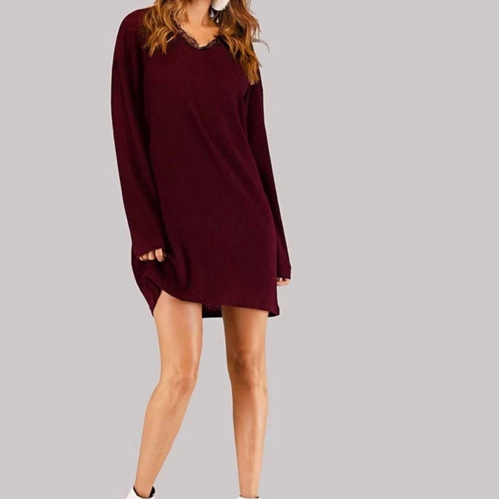 ❤️Contrast Lace Sweater Dress
